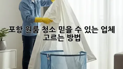 포항 원룸 청소, 믿을 수 있는 업체 고르는 방법!